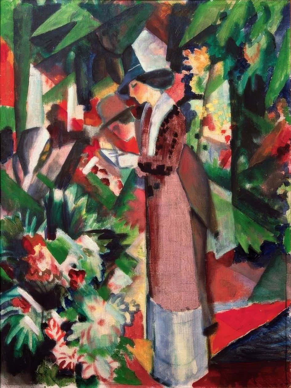 Spaziergang in Blumen von August Macke