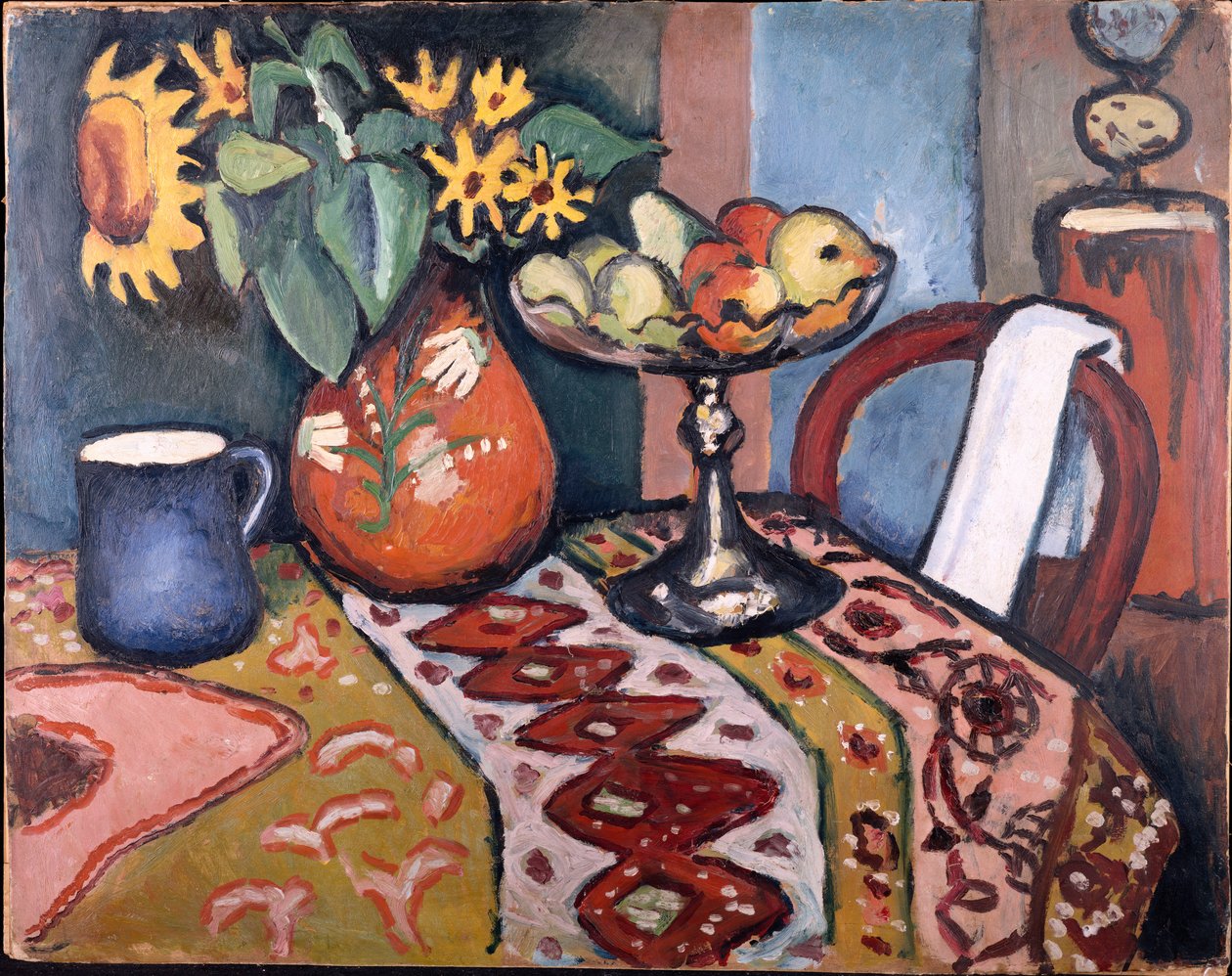 Stillleben mit Sonnenblumen II von August Macke