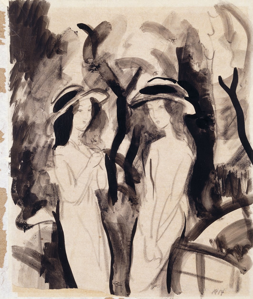 Zwei Mädchen, 1914 von August Macke