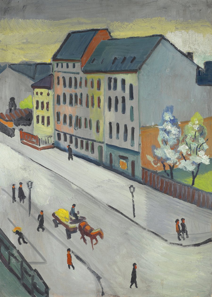 Unsere Straße in Grau von August Macke