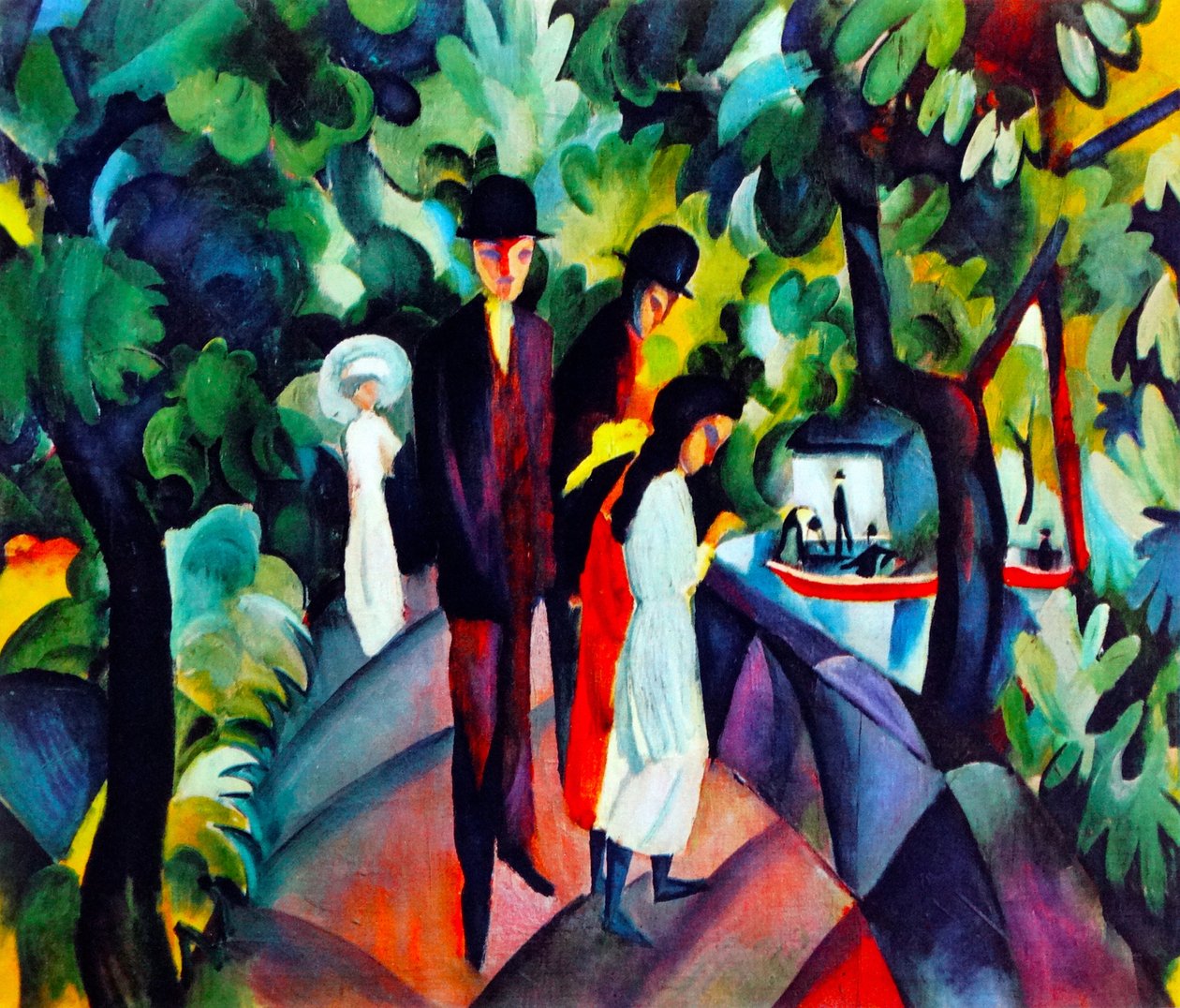 Spaziergänger auf der Brücke von August Macke