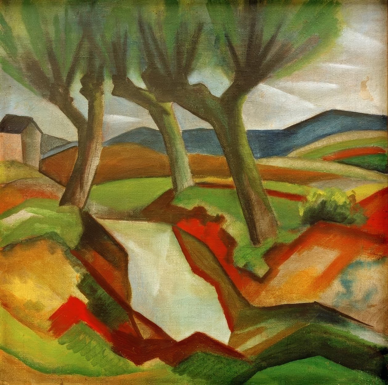 Weiden am Bach von August Macke