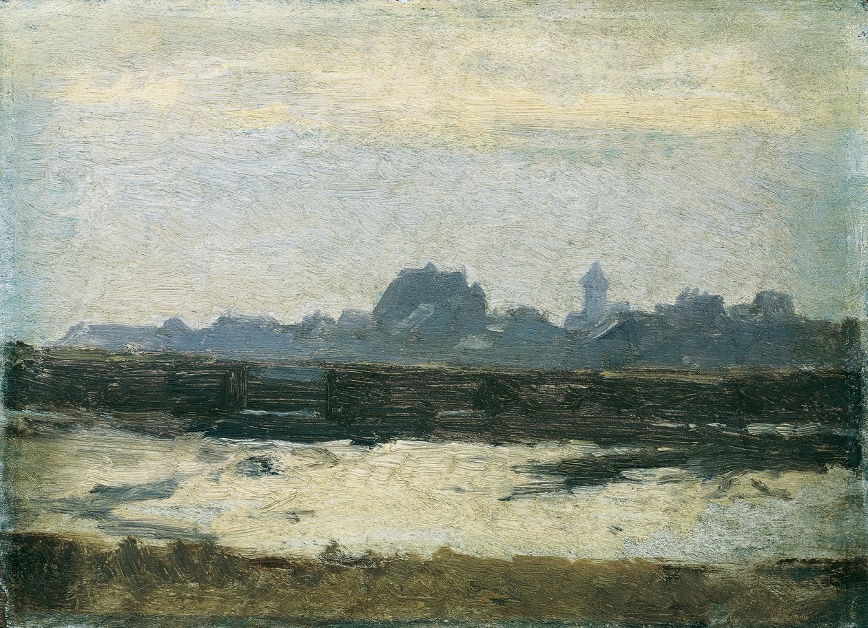 Blick auf eine Stadt von August von Pettenkofen