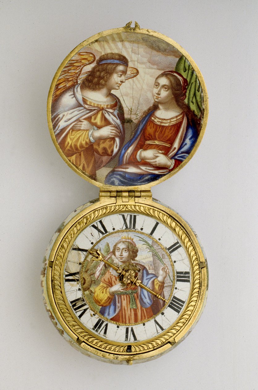 Gold- und Emaille-Uhr von Auguste Bretonneau