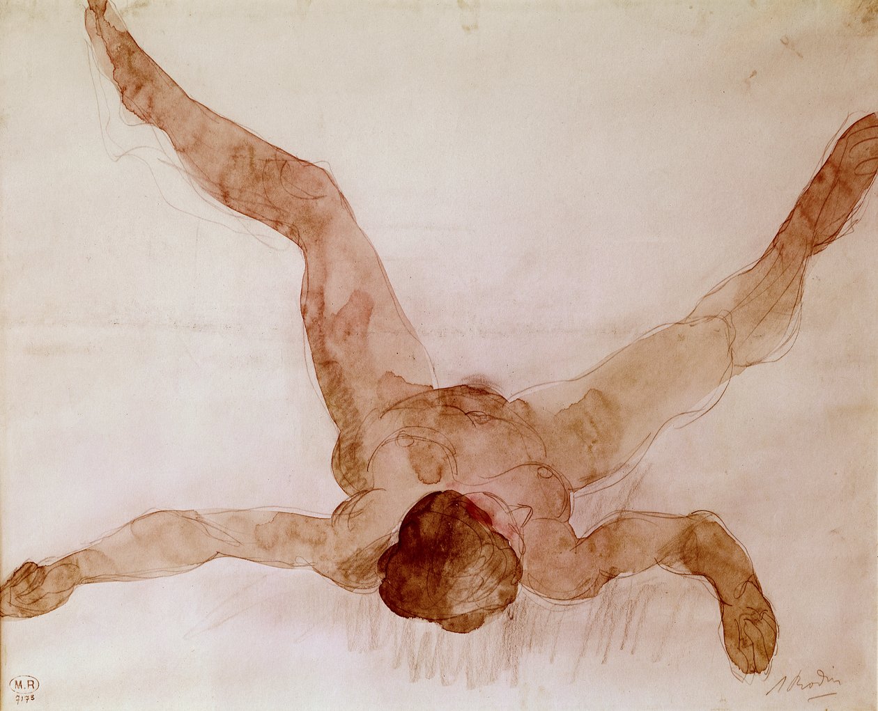 Nackte Frau, die auf dem Rücken liegt von Auguste Rodin