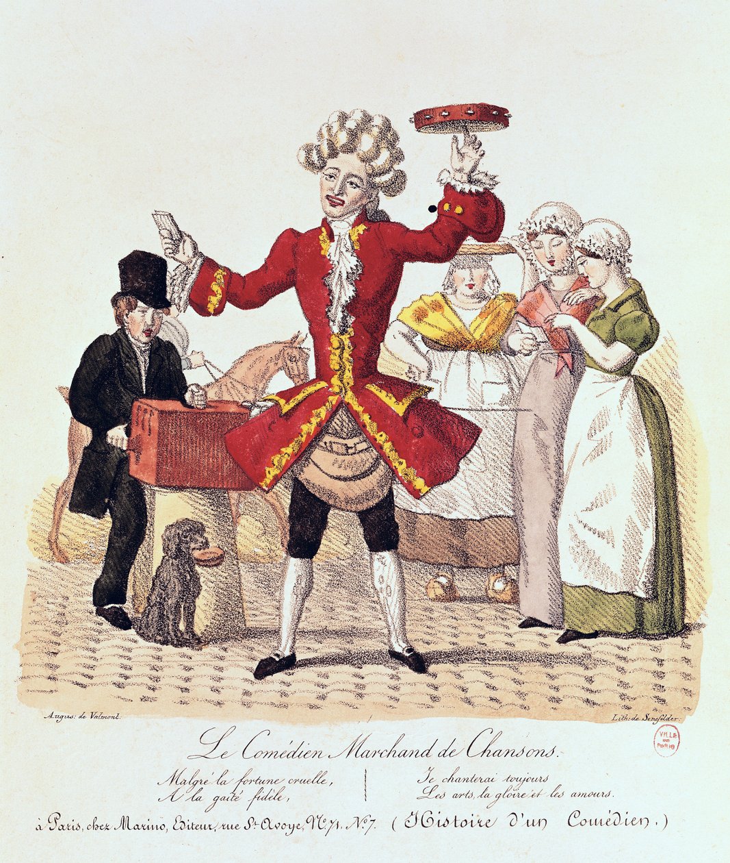 Der Straßensänger, graviert von Alois Senefelder (1771-1834) von Auguste de Valmont