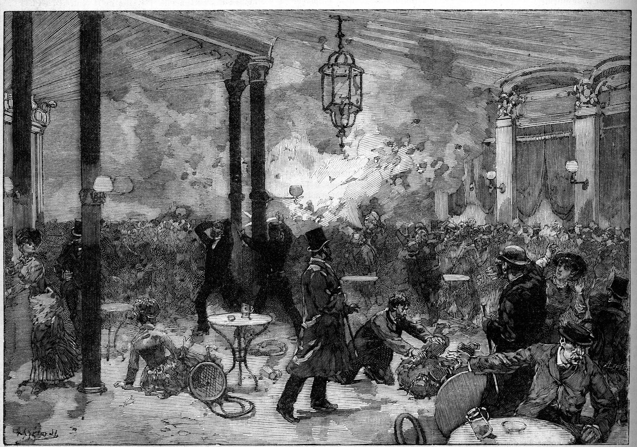 Anarchistischer Angriff in Lyon von Auguste (after) Gerardin