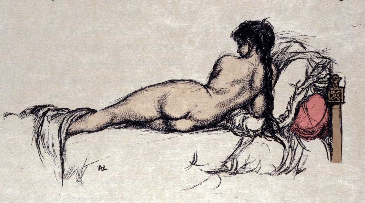 Nackte Frau im Bett von Auguste (after) Leroux