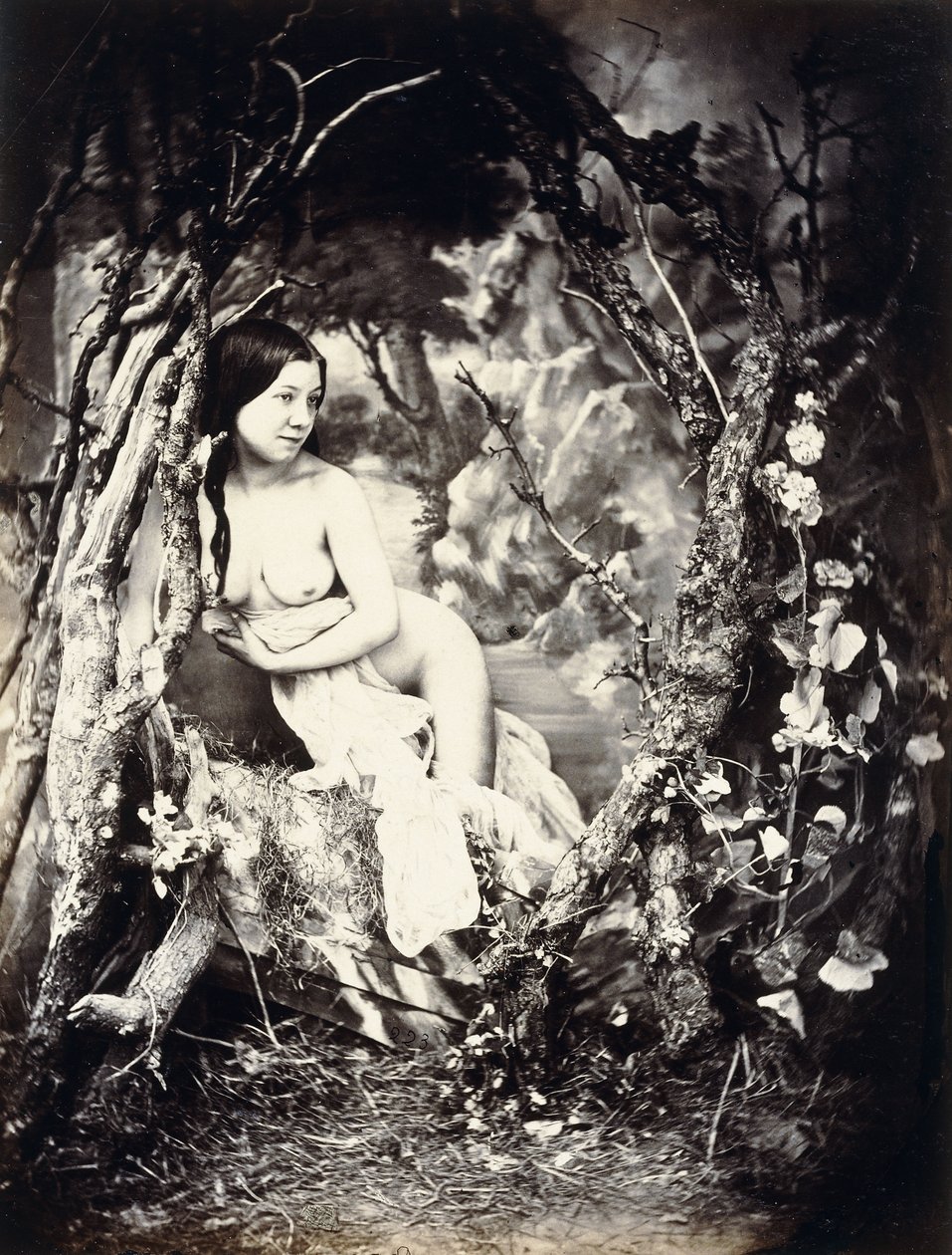Eine halbnackte Frau zwischen Bäumen, um 1850er-1860er von Auguste Belloc