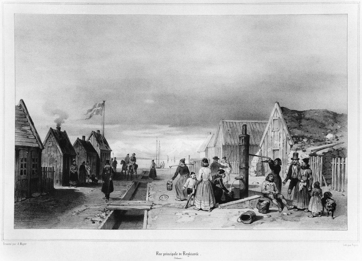 Die Hauptstraße, Reykjavik von Auguste Etienne Francois Mayer