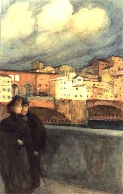Die Ponte Vecchio, Florenz von Auguste Francois Gorguet