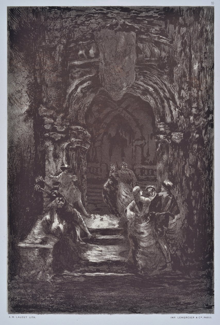 Die Treppe (Zeichnung) von Auguste Lauzet
