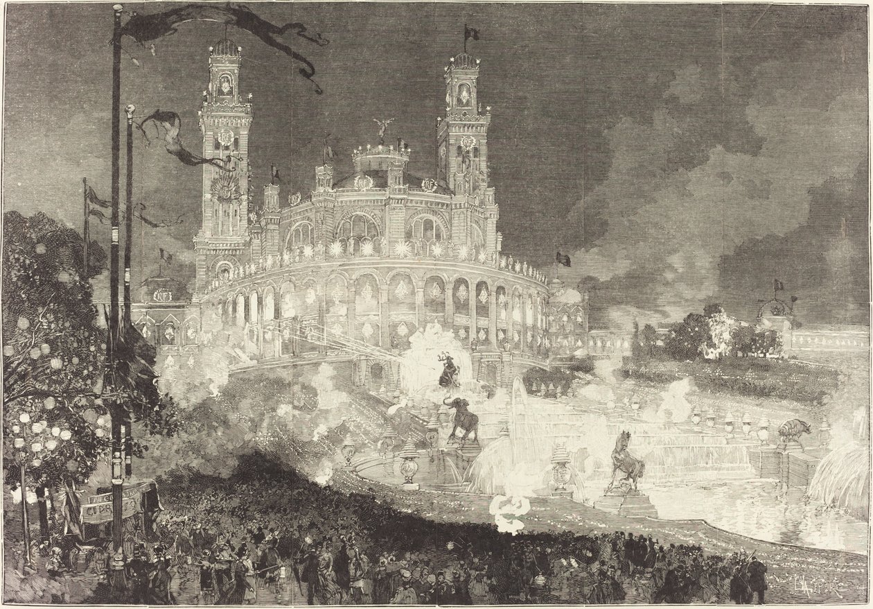 14. Juli. Beleuchtung des Palais du Trocadéro von Auguste Lepere