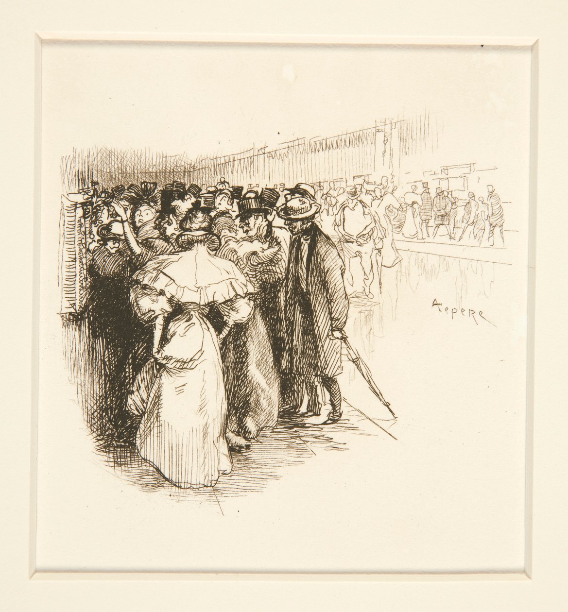 Menschenmenge am Fahrkartenschalter (?) von Auguste Lepere
