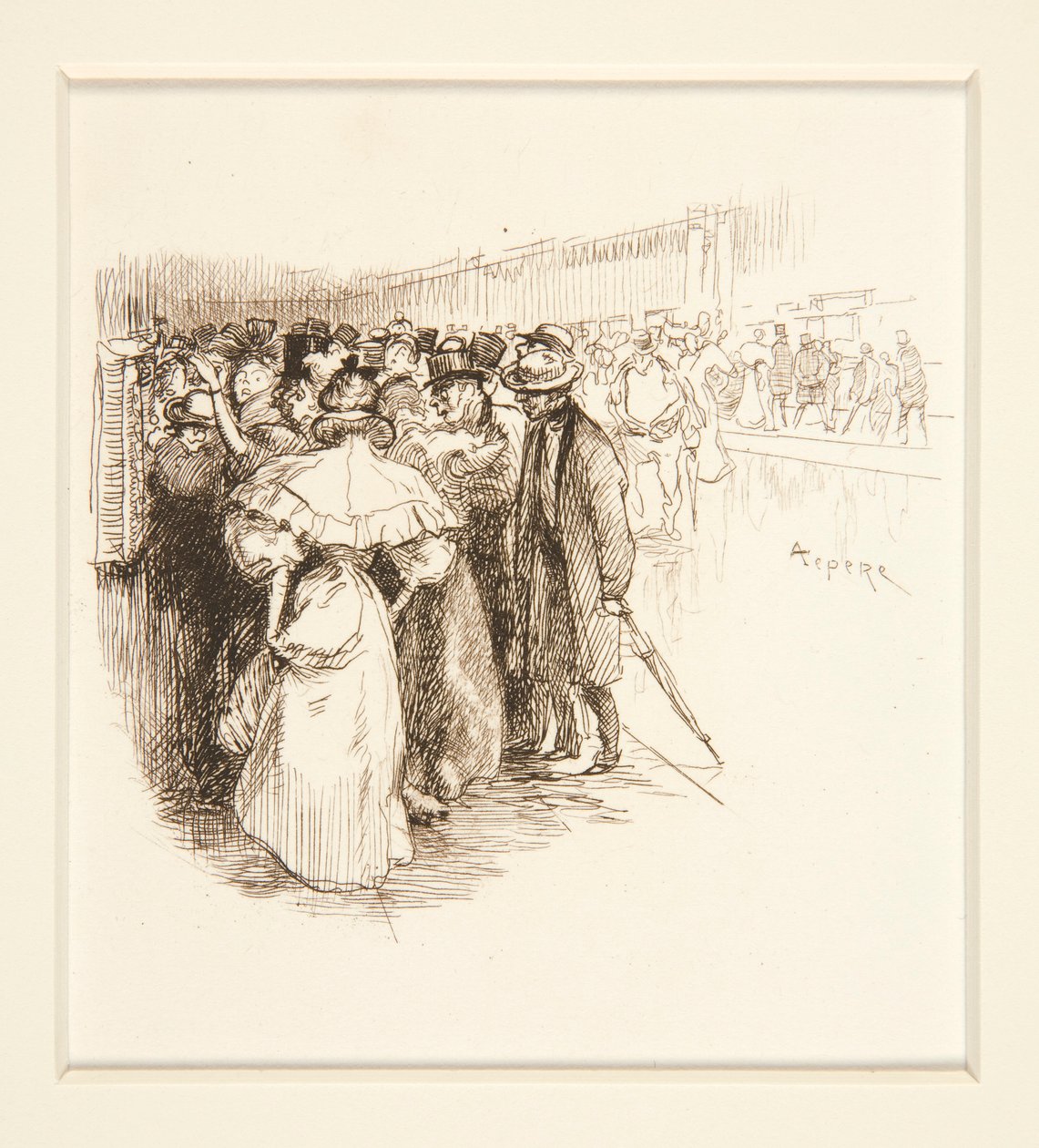 Menschenmenge am Fahrkartenschalter (?) von Auguste Lepere