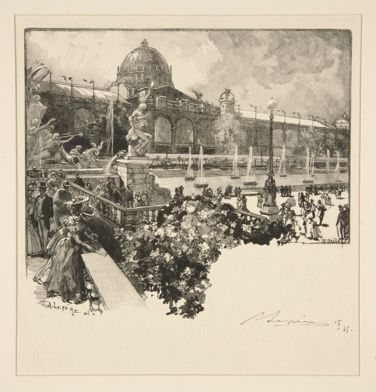 Der Palast der freien Künste, Außenansicht von Auguste Lepere