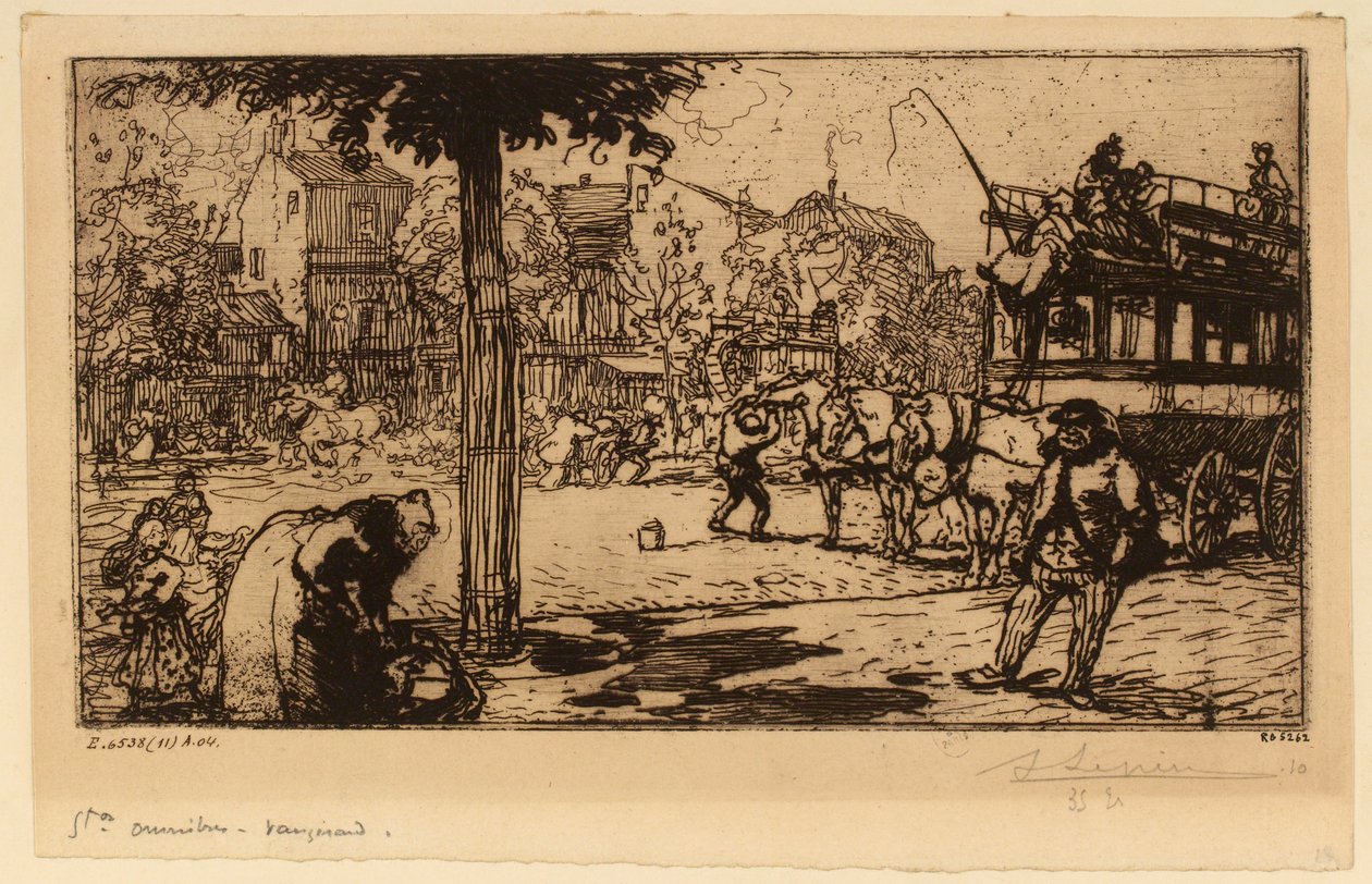 Omnibus-Station in Vaugirard von Auguste Lepere
