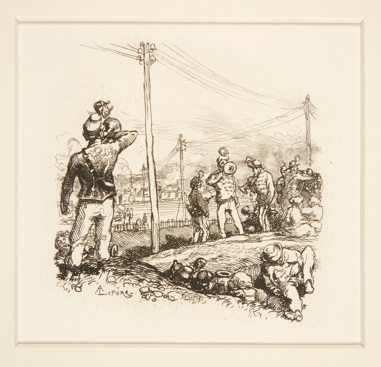 Soldaten mit Trompeten von Auguste Lepere