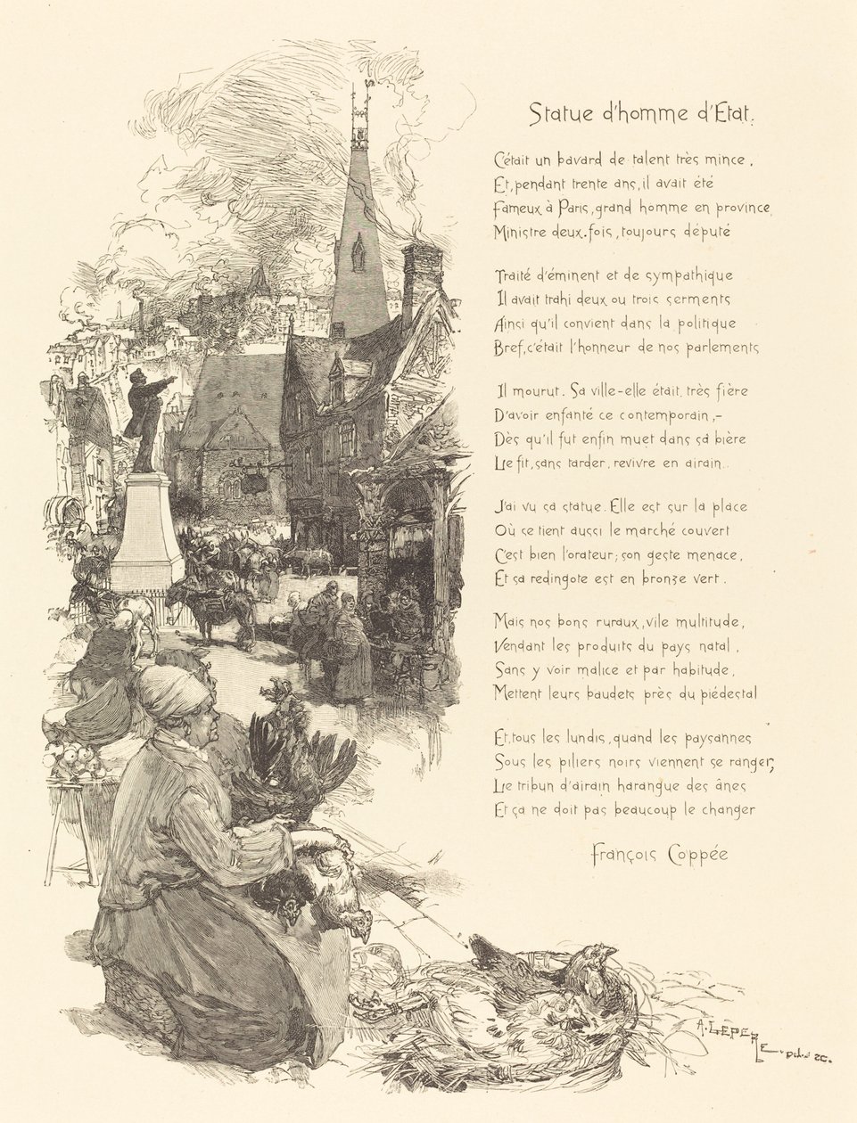 Statue eines Staatsmannes, veröffentlicht 1886 von Auguste Lepere