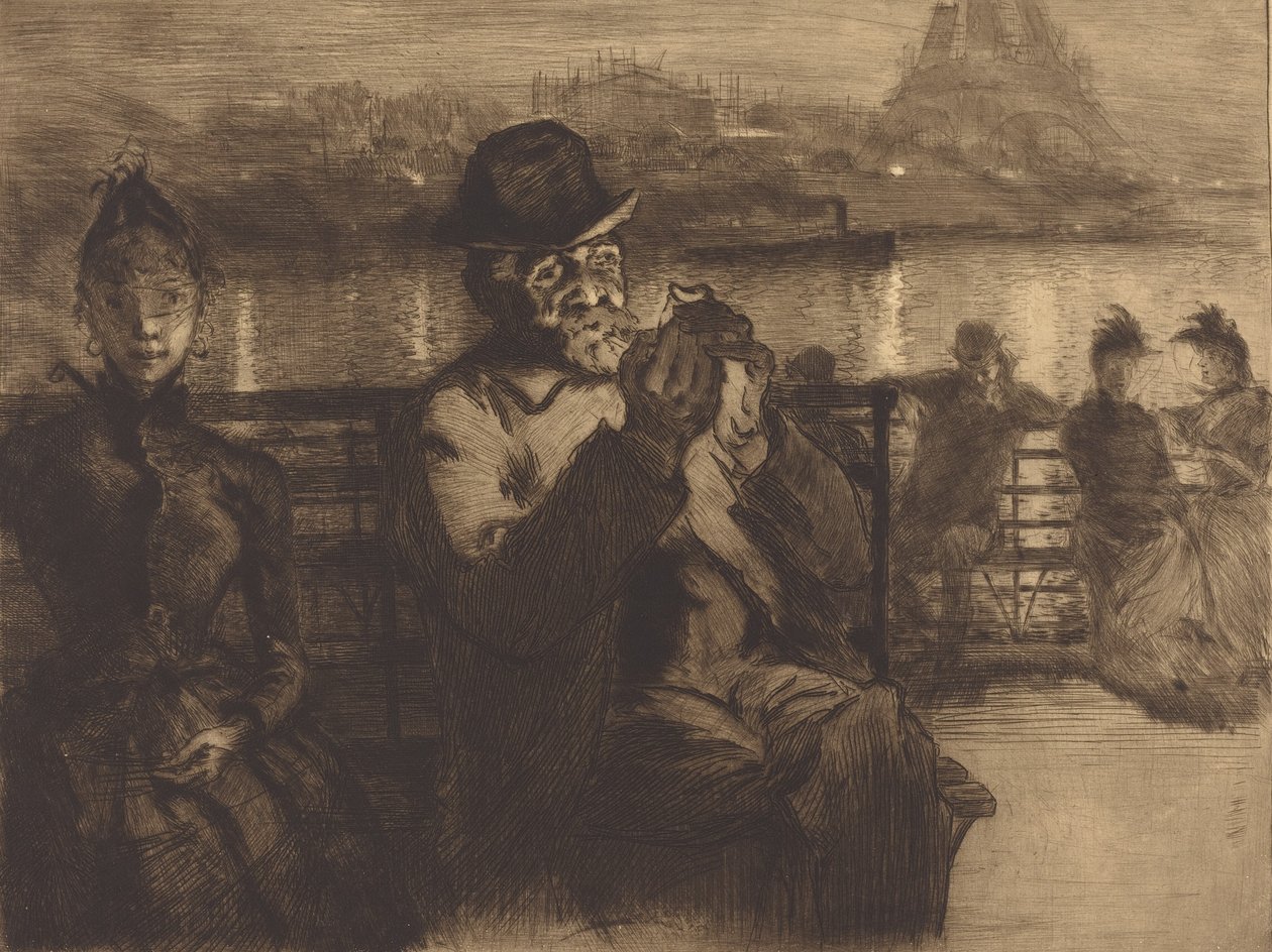 Sur la Seine, la nuit, 1888 von Auguste Lepere