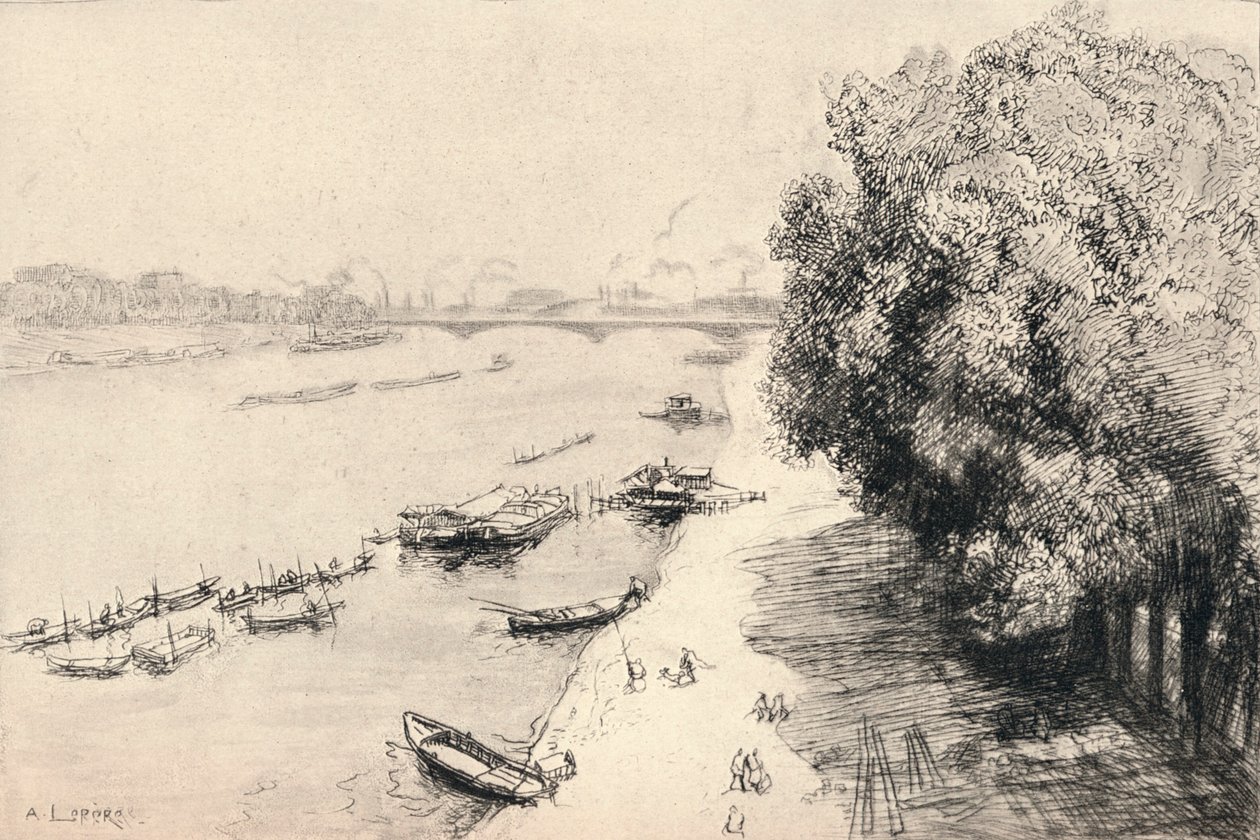 Die Seine an der Pont National, 1915 von Auguste Louis Lepère