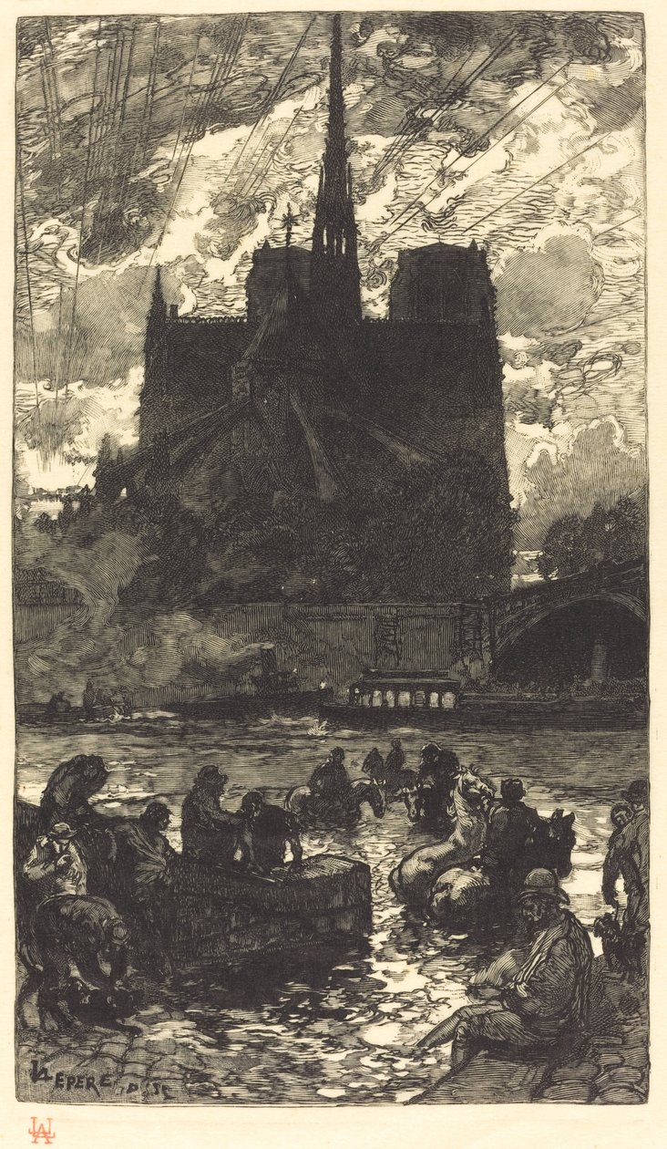 Tränke hinter Notre-Dame von Auguste Lepere
