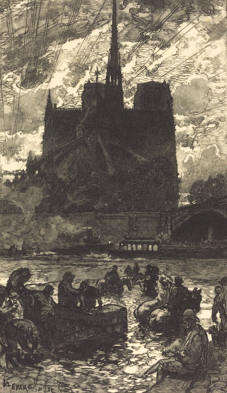 Tränke hinter Notre-Dame, 1897 von Auguste Lepere