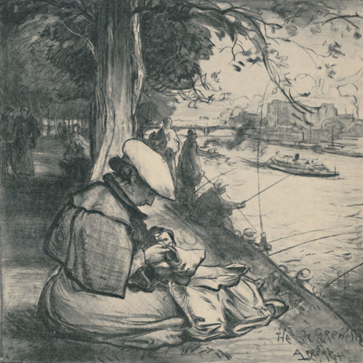 Île des Cygnes, um 1898, 1919 von Auguste Louis Lepère