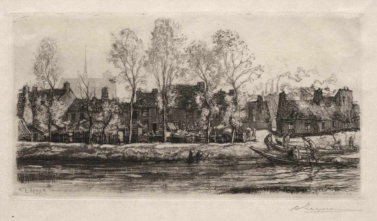 Amiens, die Ufer der Somme von Auguste Louis Lepère
