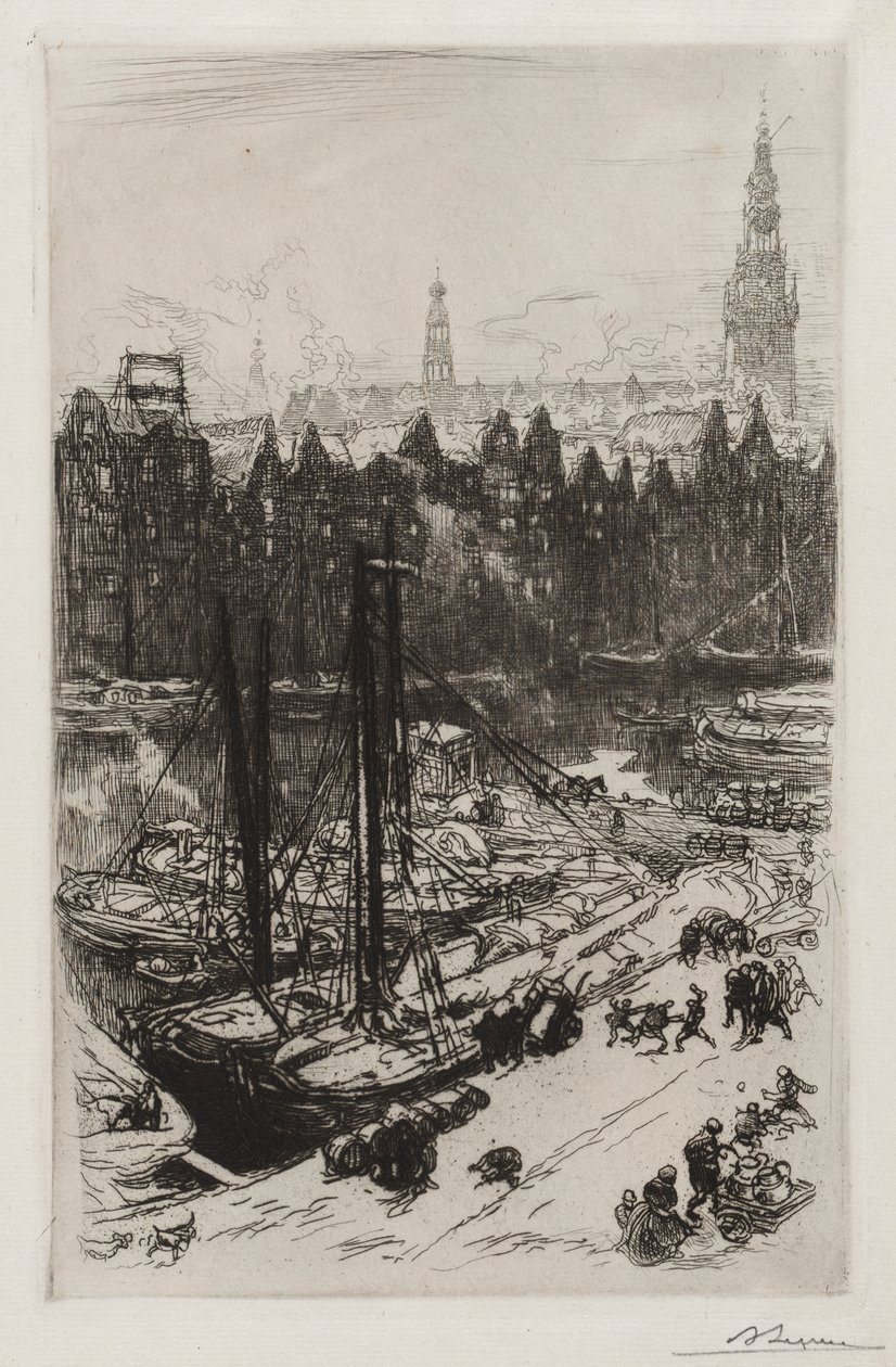 Amsterdam, Blick auf das Victoria Hotel von Auguste Louis Lepère