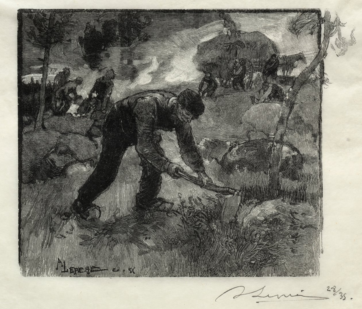 Heidekrautjäger von Auguste Louis Lepère