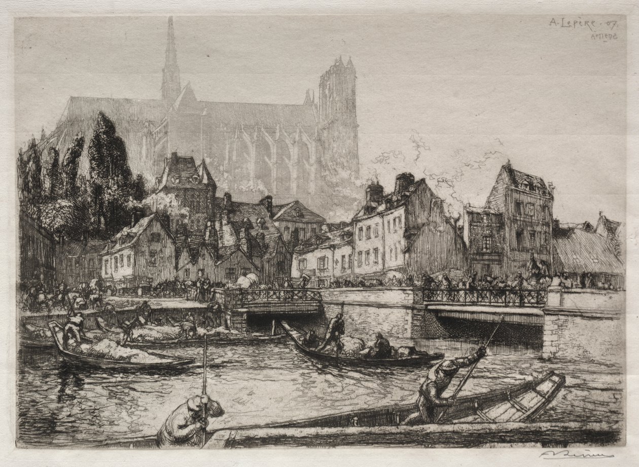 Ankunft des Gemüses - Amiens von Auguste Louis Lepère