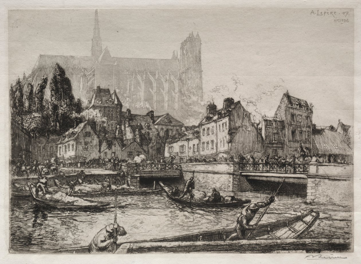Ankunft des Gemüses-Amiens, 1907 von Auguste Louis Lepère