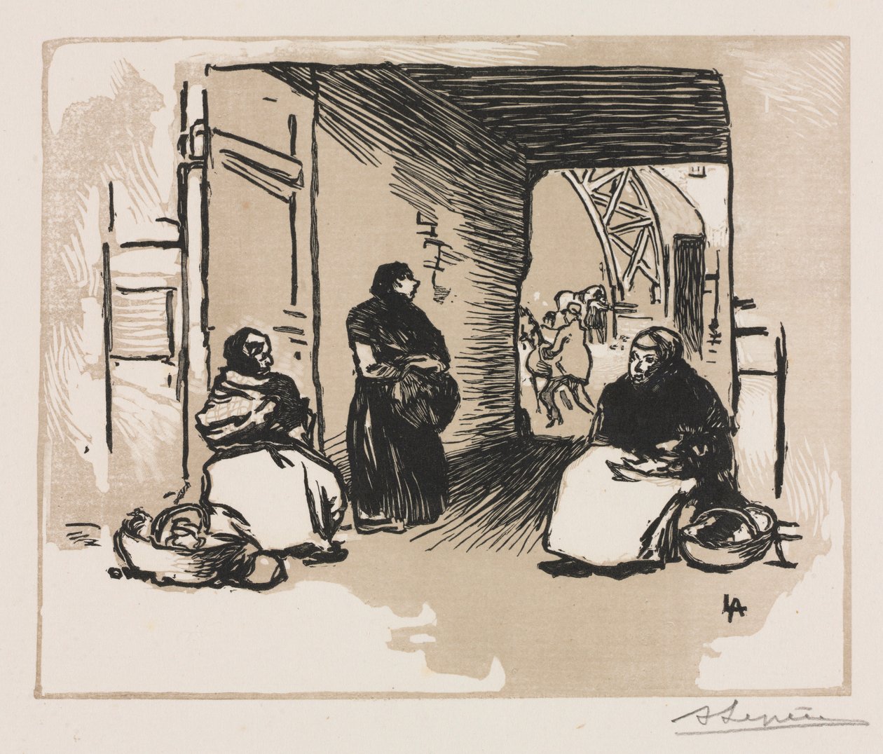 Brotverkäufer, 1889 von Auguste Louis Lepère
