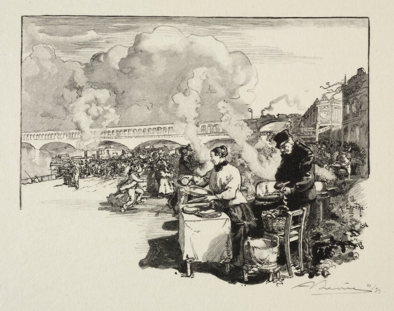 Anlegestelle der Omnibusboote von Auguste Louis Lepère