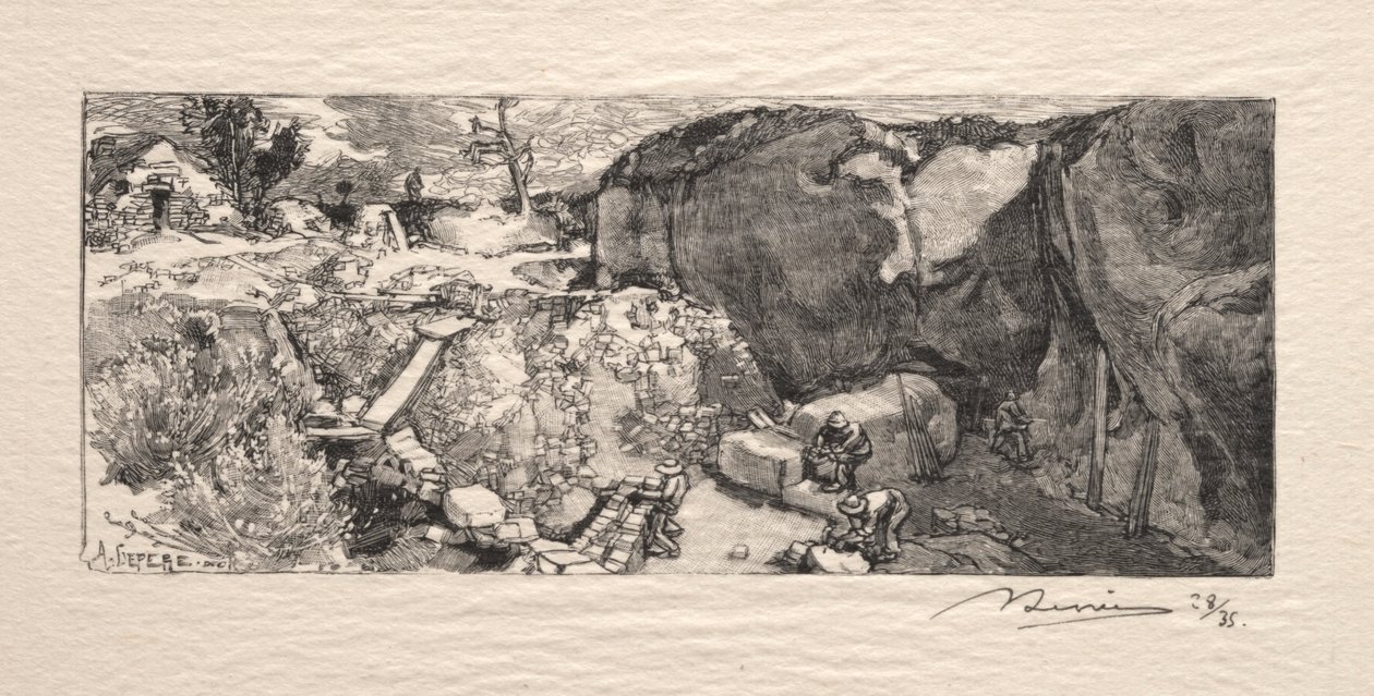 La Carrière de grès, 1890 von Auguste Louis Lepère