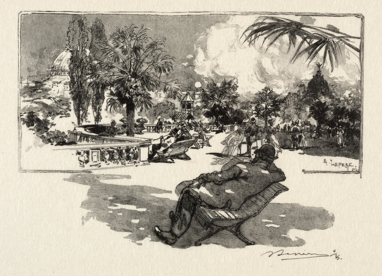 Die Terrasse der freien Künste von Auguste Louis Lepère