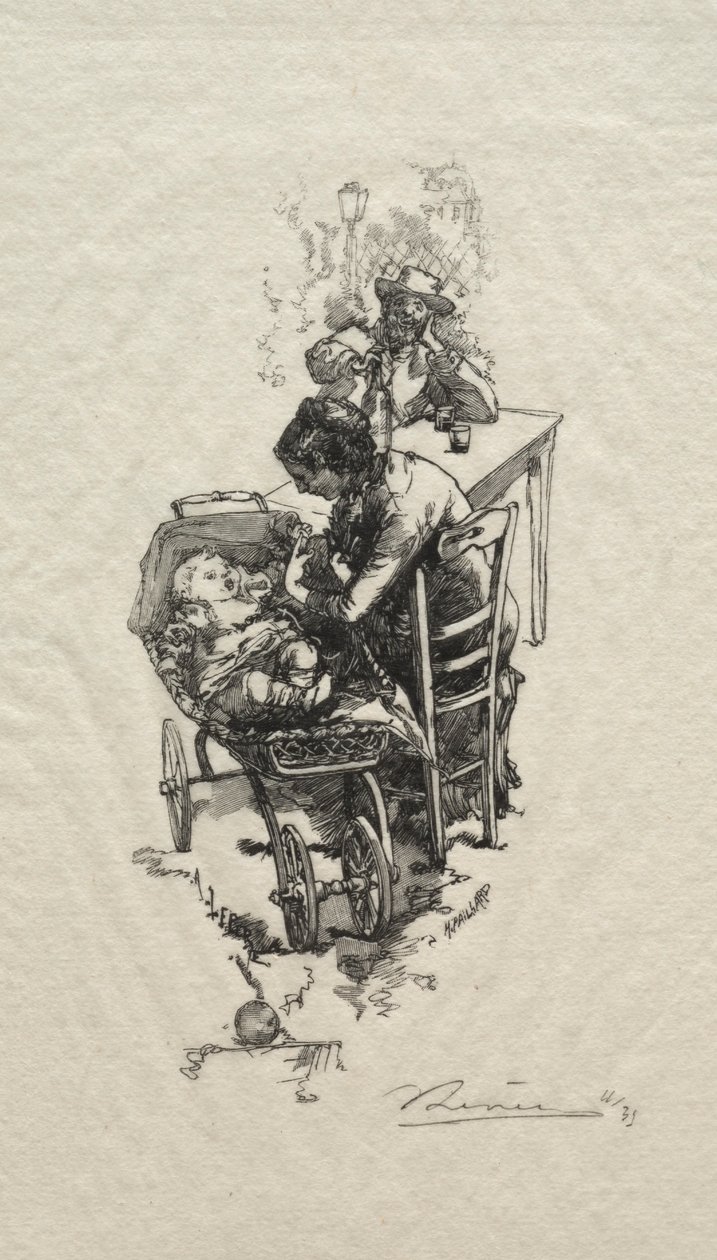 Die Frau an der Wiege von Auguste Louis Lepère