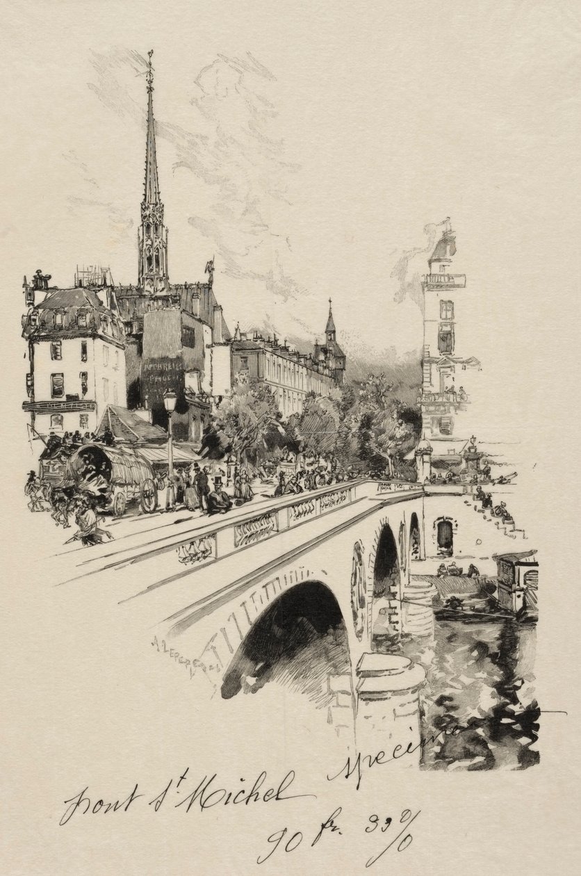 Die Pont Saint-Michel von Auguste Louis Lepère