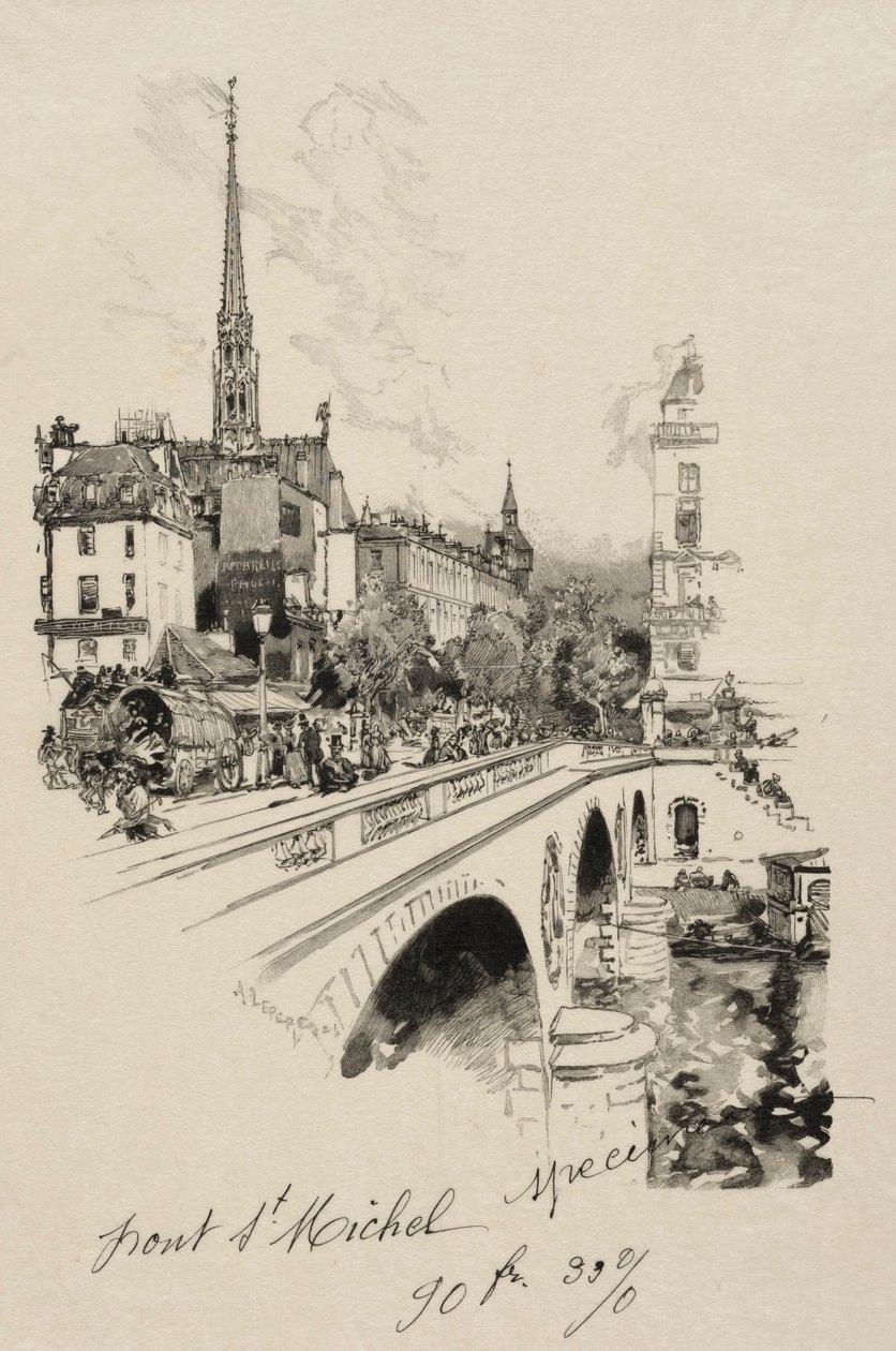 Le Pont St. Michel von Auguste Louis Lepère
