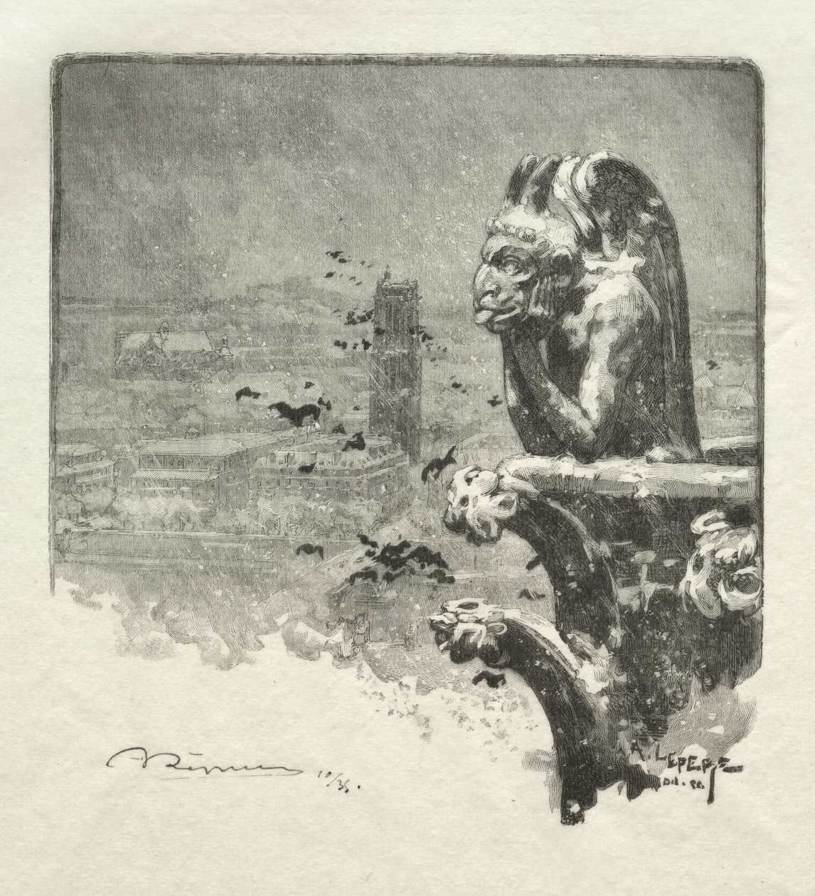 Der Stryge von Notre Dame von Auguste Louis Lepère