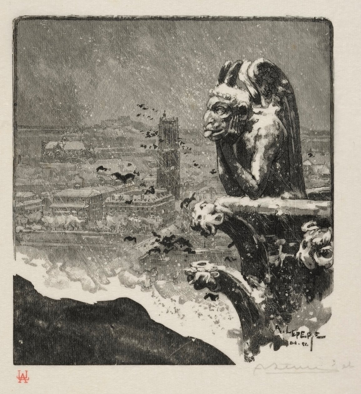 Le Stryge de Notre Dame, 1890 von Auguste Louis Lepère