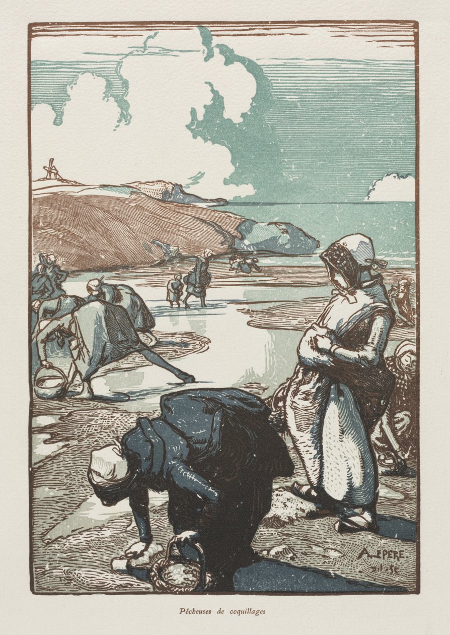 Die Pinienzapfenfischerinnen, Saint-Jean-de-Mont von Auguste Louis Lepère
