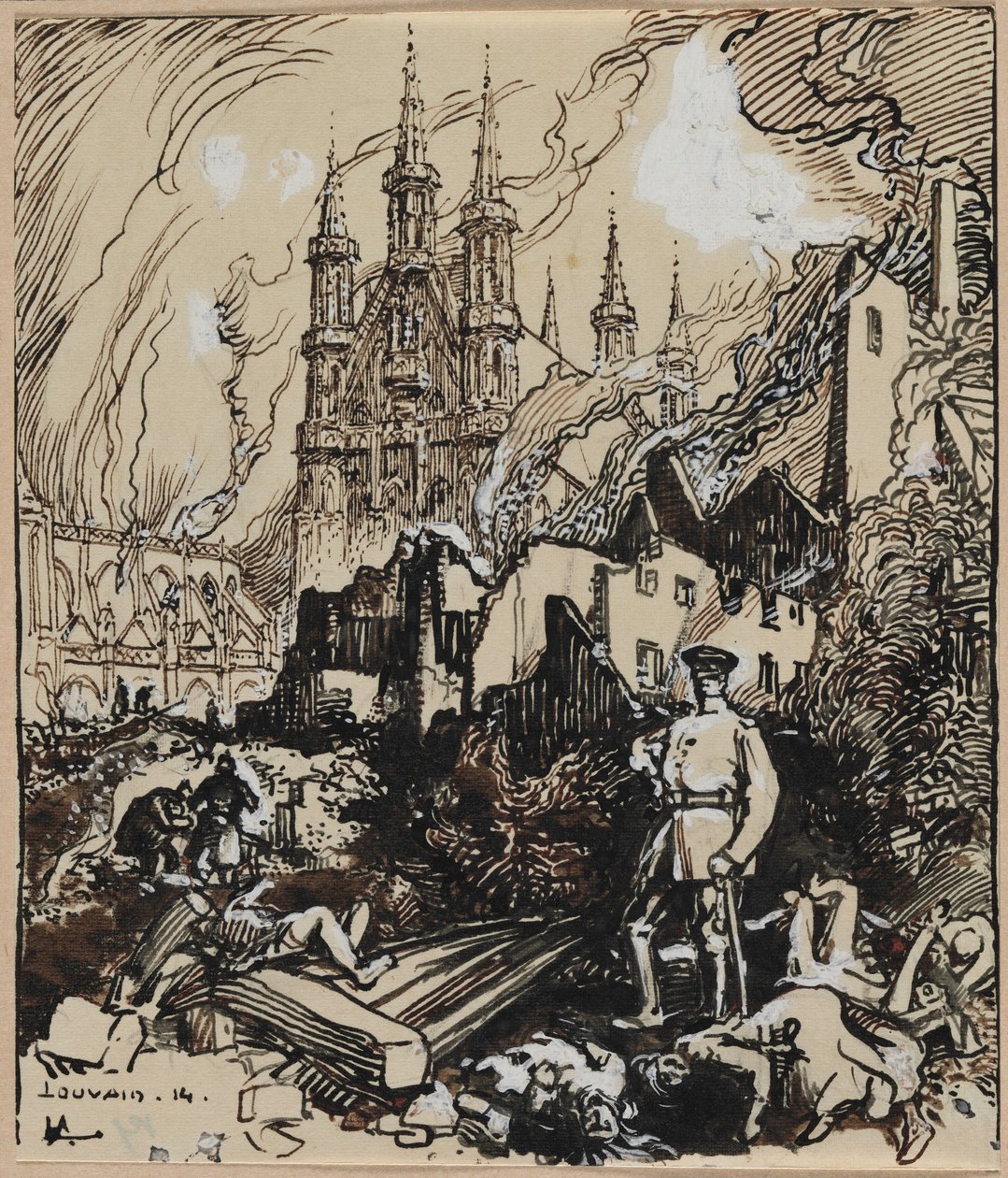 Louvain, 1914 von Auguste Louis Lepère