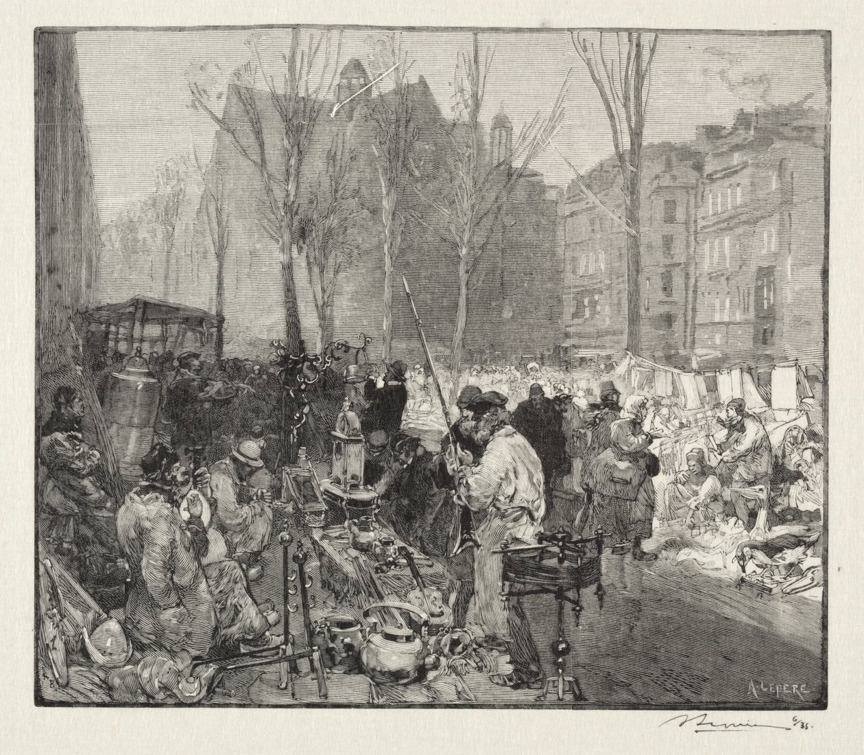 Schrottmarkt von Auguste Louis Lepère