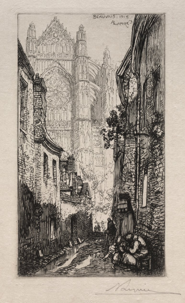 Schmale Straße, Beauvais von Auguste Louis Lepère