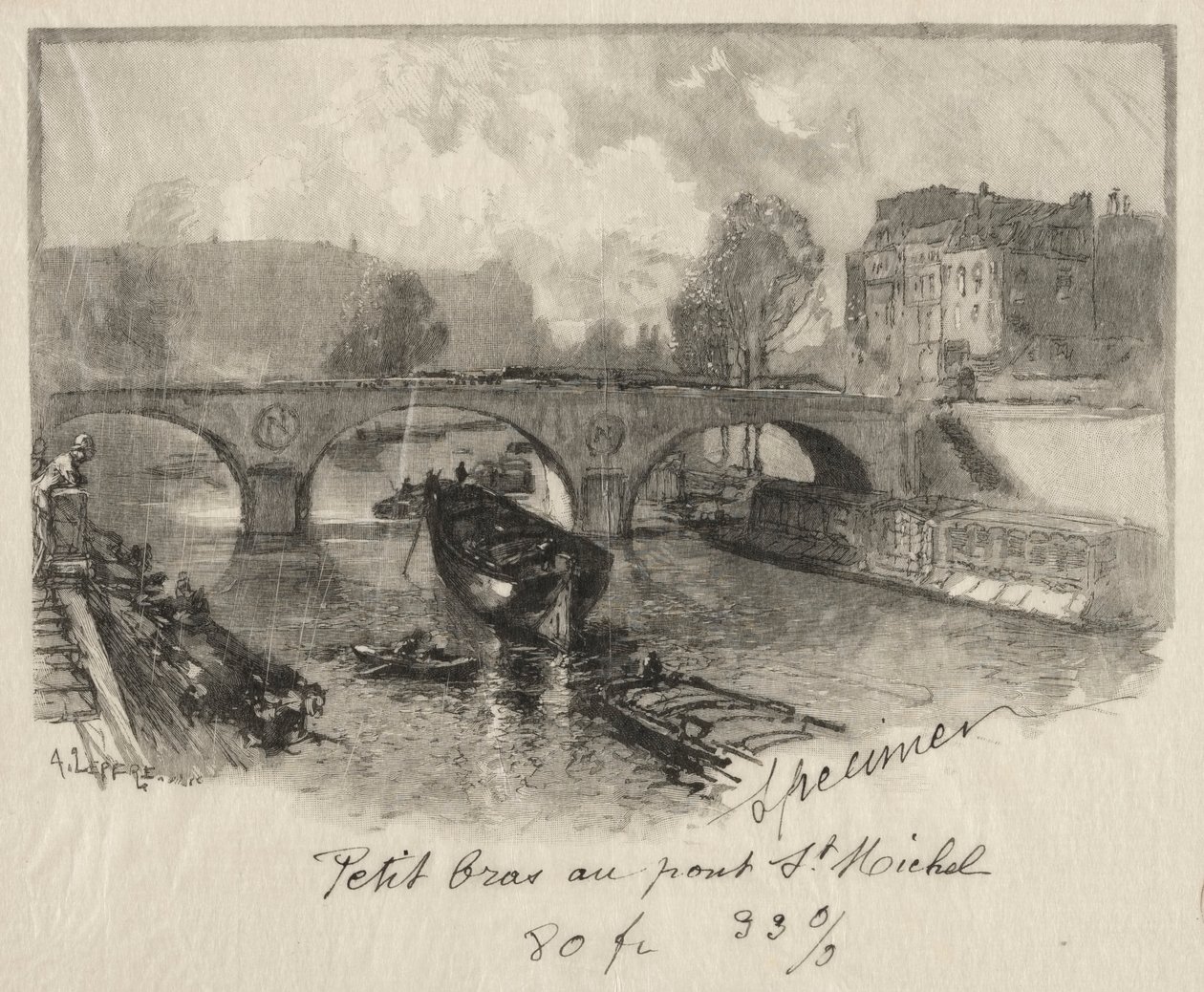 Petit bras au Pont St. Michel von Auguste Louis Lepère