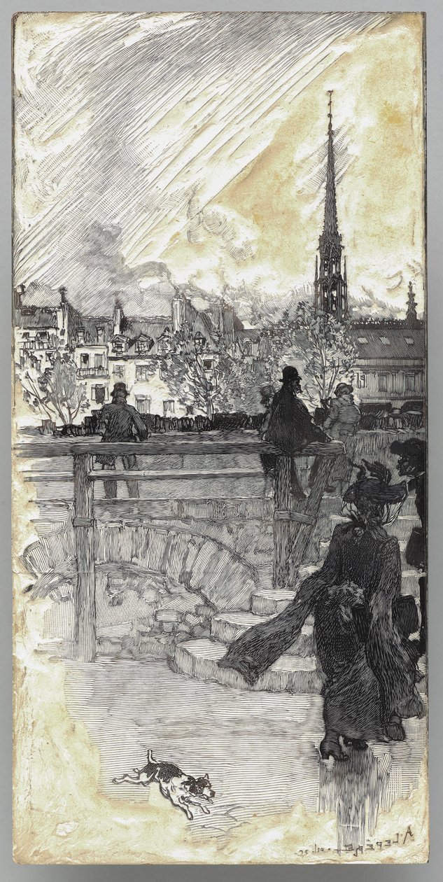 Quai des Grands Augustins, Paris von Auguste Louis Lepère