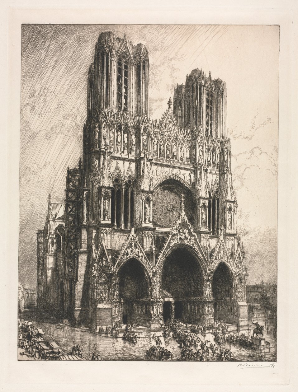 Kathedrale von Reims von Auguste Louis Lepère