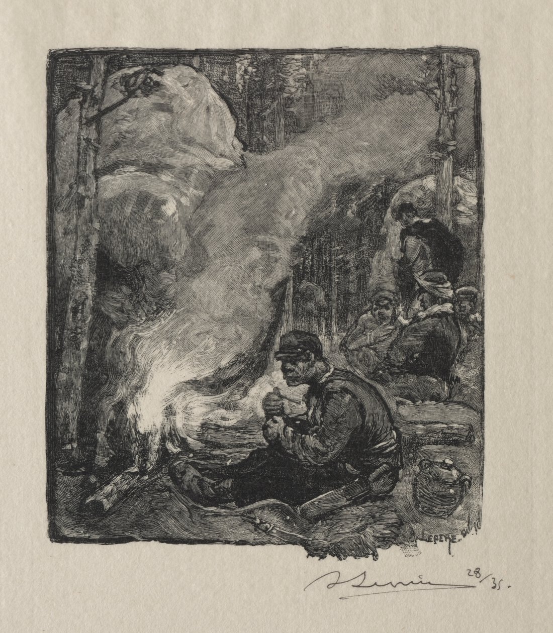 Mahlzeit der Holzfäller von Auguste Louis Lepère